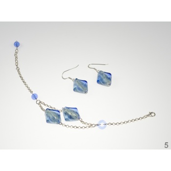 Šperky Murano Millefiori - MIRIAM set - modrý