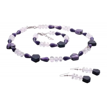 Šperky Murano Millefiori - Set LARISA - fialová