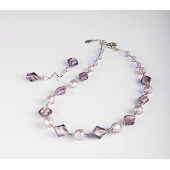 Šperky Murano Millefiori - ODETTA set - fialová