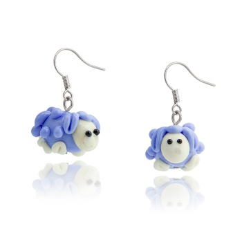 Šperky Murano Millefiori - Náušnice OVEČKA - modré