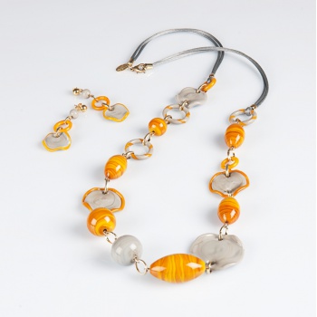 Šperky Murano Millefiori - Set PALOMA - žltý
