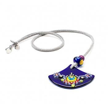 Šperky Murano Millefiori - Náhrdelník RUBIE - modrý