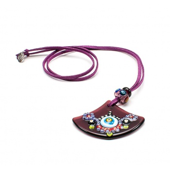 Šperky Murano Millefiori - Náhrdelník RUBIE - fialový