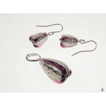 Šperky Murano Millefiori - SEPHORA set - šedo-ružový