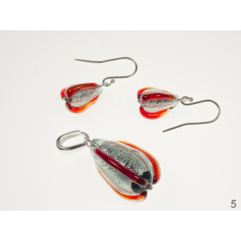 Šperky Murano Millefiori - SEPHORA set - červený