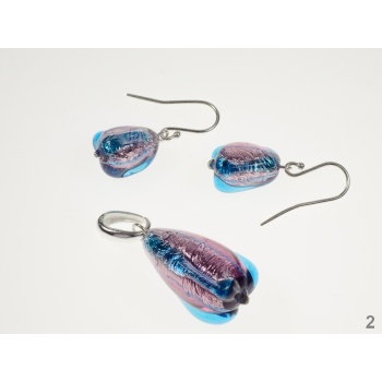 Šperky Murano Millefiori - SEPHORA set - ružovo-modrý