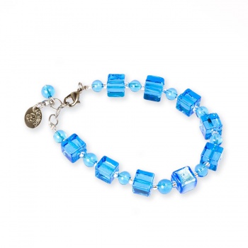 Šperky Murano Millefiori - Náramok VERA - tyrkysový