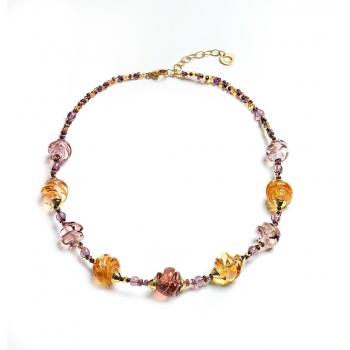 Šperky MURANO Antica Murinna  - Náhrdelník Venezia - fialový