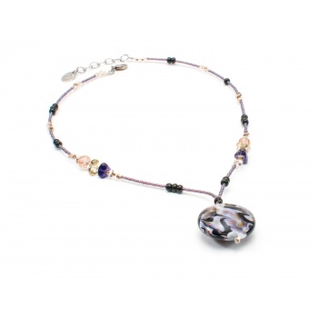 Šperky Murano Millefiori - Náhrdelník ZURIE- fialový