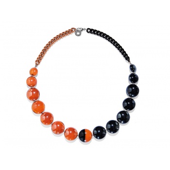 Šperky MURANO Antica Murinna  - Náhrdelník Audrey 5 - korálovo - čierny