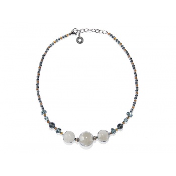 Šperky MURANO Antica Murinna  - Náhrdelník Audrey 6 - sivý