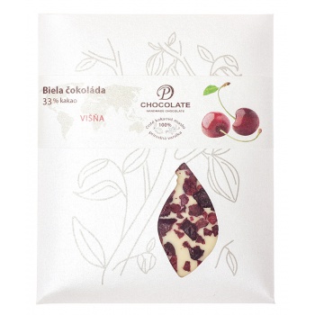 Ručne robené čokolády a pralinky - Tabuľková čokoláda - biela s višňami