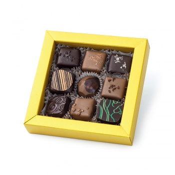 Ručne robené čokolády a pralinky - Bonboniéra ADA zmes bonbónov - 9ks