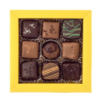 Ručne robené čokolády a pralinky - Bonboniéra ADA zmes bonbónov - 9ks