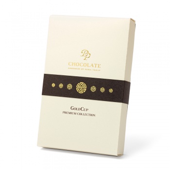 Ručne robené čokolády a pralinky - Bonboniéra Premium GoldCup 15 (120g)