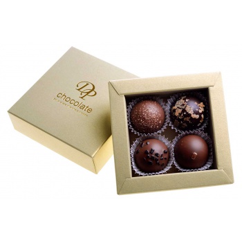 Ručne robené čokolády a pralinky - Bonboniéra Dalma zmes trufflí - 4ks