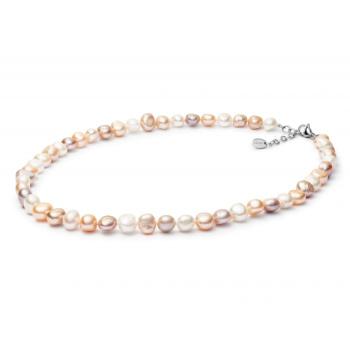 Šperky Gaura Pearls -Náhrdelník BAROK PERLA- bielo-lososová