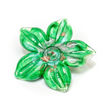 Šperky Murano Millefiori - Brošňa ASHLEY - zelená