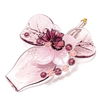 Šperky Murano Millefiori - Brošňa GRAZIELA - fialová