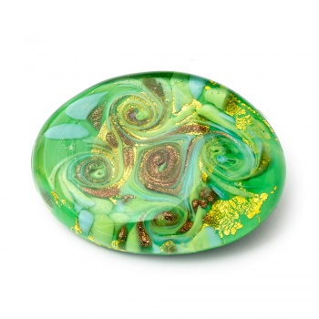 Šperky Murano Millefiori - Brošňa ARIADNE - tyrkysovo-zelená