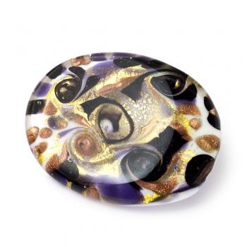 Šperky Murano Millefiori - Brošňa ARIADNE - fialovo-biela