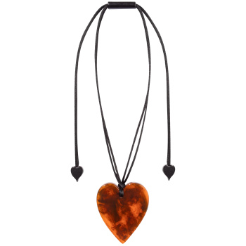 Šperky ZSISKA - Náhrdelník HEART - hnedo-čierny