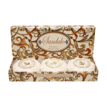 Mydlá Fiorentino - Darčeková sada prírodných mydiel s vôňou santálového dreva - 3x100g