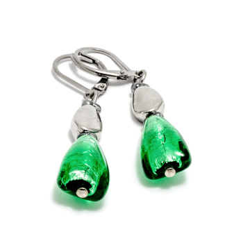 Šperky Murano Millefiori - Náušnice ADA - zelené