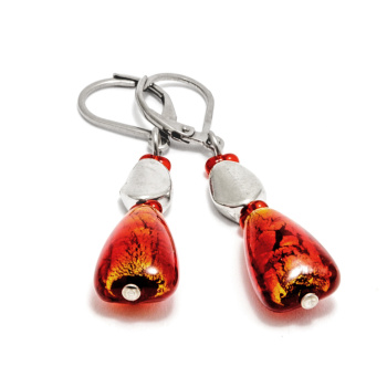 Šperky Murano Millefiori - Náušnice ADA - červené