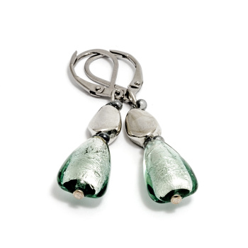 Šperky Murano Millefiori - Náušnice ADA - šedé