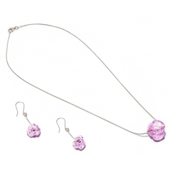 Šperky Murano Millefiori - set CHANEL - ružová
