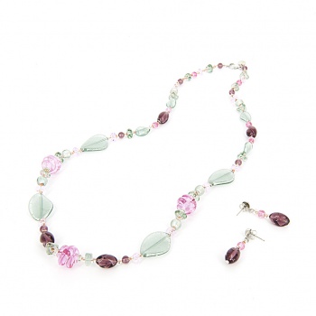 Šperky Murano Millefiori - Set BEVERLY - ružový
