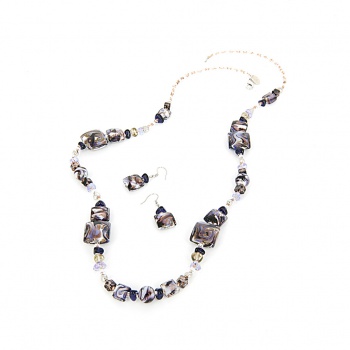 Šperky Murano Millefiori - Set TAYLOR - fialový