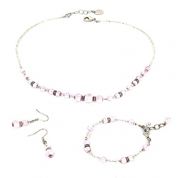Šperky Murano Millefiori - Set LANA - ružový