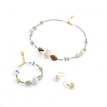 Šperky Murano Millefiori - Set AMENA - ružový