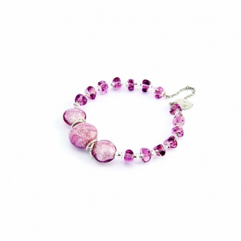 Šperky Murano Millefiori - Náramok DEBRA - fialový