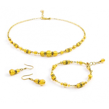Šperky Murano Millefiori - Set LANA - zlatý