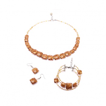 Šperky Murano Millefiori - Set ADORA - ružový