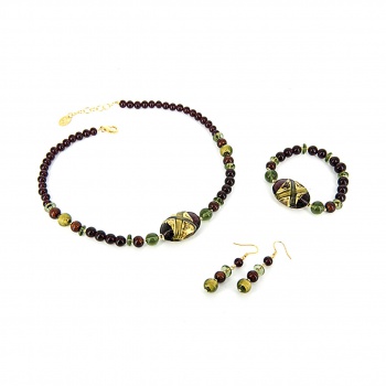 Šperky Murano Millefiori - Set ANTOANETA - fialový