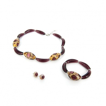 Šperky Murano Millefiori - Set LATOYA  - fialový