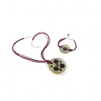 Šperky Murano Millefiori - Set SACHA - fialový