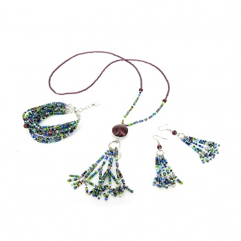 Šperky Murano Millefiori - Náušnice KUMARI - fialové