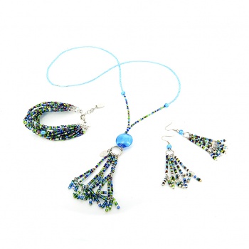 Šperky Murano Millefiori - Náušnice KUMARI - tyrkysové