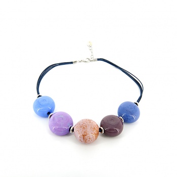 Šperky Murano Millefiori - Náhrdelník NADIA - fialový