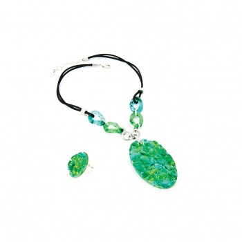 Šperky Murano Millefiori - Náhrdelník LORA - zelený
