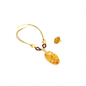 Šperky Murano Millefiori - Náhrdelník LORA - hnedý