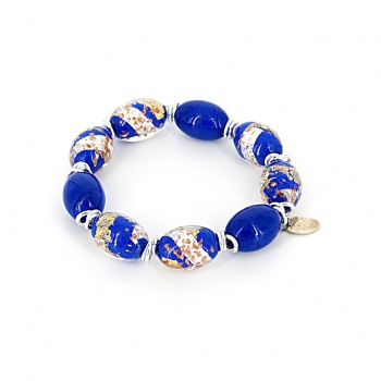 Šperky Murano Millefiori - Náramok MILENA - modrý