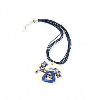 Šperky Murano Millefiori - Náhrdelník AUGUSTA - biely