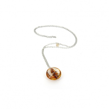Šperky Murano Millefiori - Náhrdelník CORALIA - jantárový