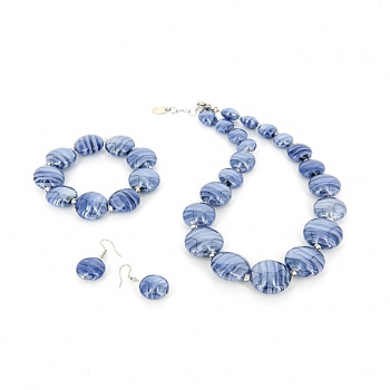 Šperky Murano Millefiori - Set SABRINA - fialový